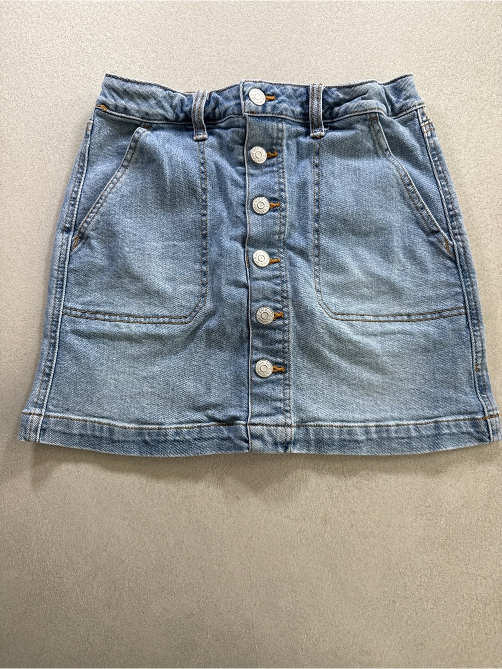 Cat & Jack Light Blue Denim Button-Front Mini Skirt